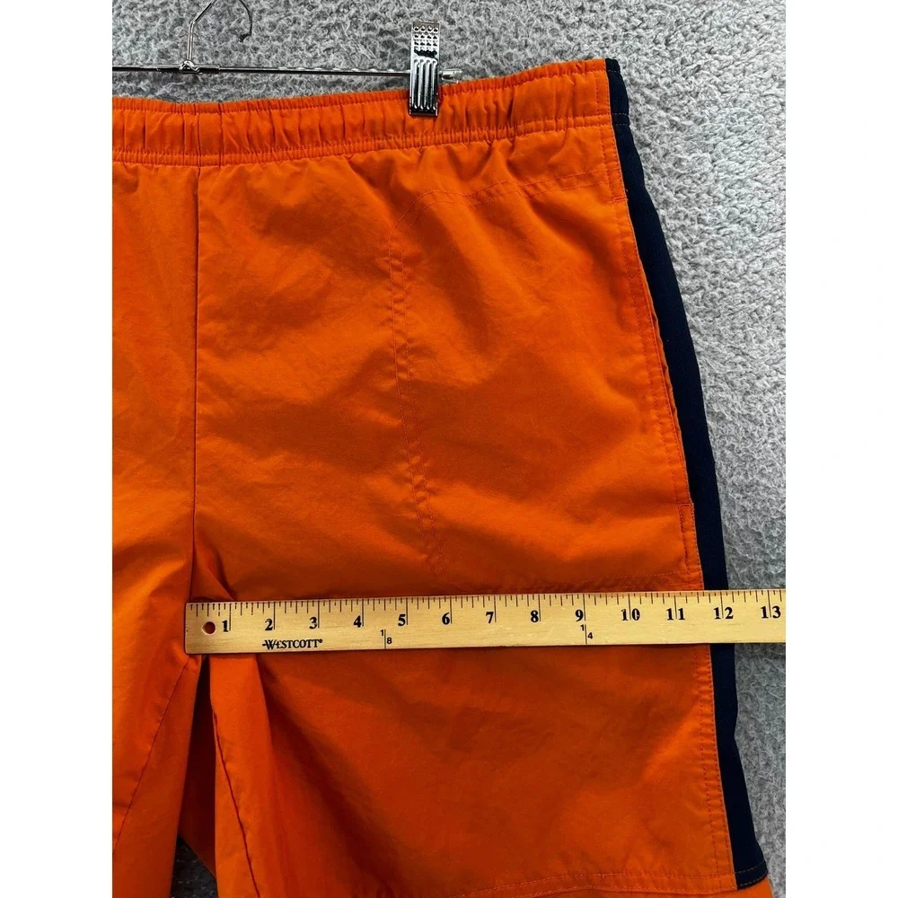 Vintage 90s Nike Shorts Mens Large Orange Blue Spell Out Swim‎ Trunks Gym